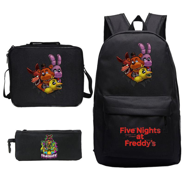 Mode Tecknad 3st/ set Five Night At Freddy Kids Baby Skolväskor Pojkar Skolväska Fnaf Barn Ryggsäckar För Student Flickor Väska photo colour8