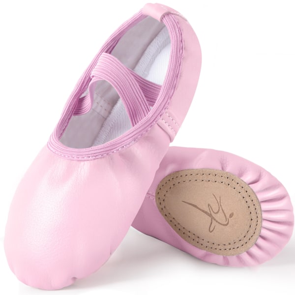 Bekväma och slitstarka balettskor för flickor - Perfekt för dans och yoga - Design med delad sula med knytfri stängning - Finns i Toddler pink CN30(EU30)