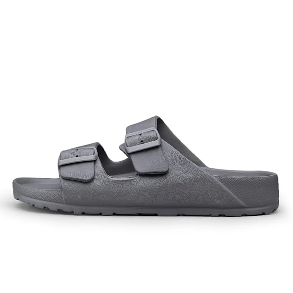 Sommar Justerbara Mjuk Slid Tofflor För Män Flat Eva Tofflor Lättvikt Anti Slip Tofflor Storlek 36-46 47 48 Dropshipp Av Gray 38