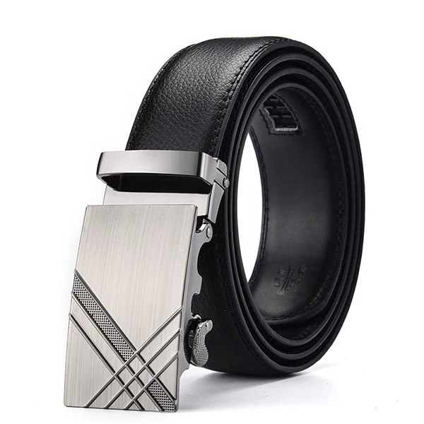 Mode Läderbälte Business Byxrem Byxa Ceinture Homme Koskinn Automatiskt spänne Kohud Herrbälten C258