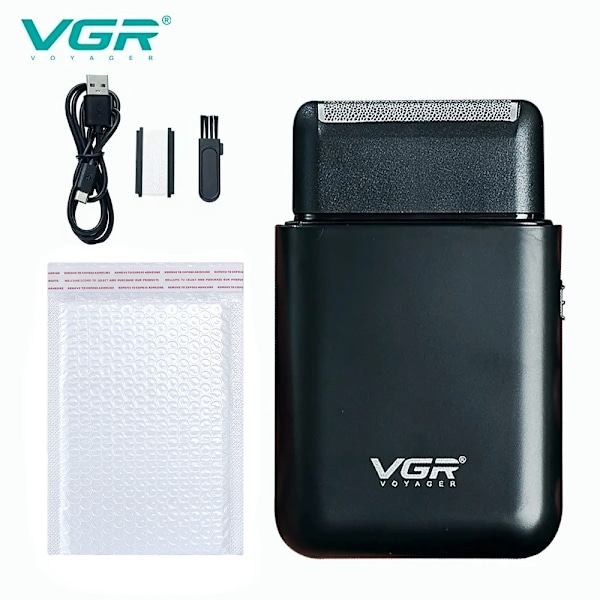 Vgr Elektrisk Shaver Professionell Skägg Trimmer Razor Bärbar Mini Shaver Återgående Rakning 2 Blad Usb Laddning För Män V-3900 Black without box