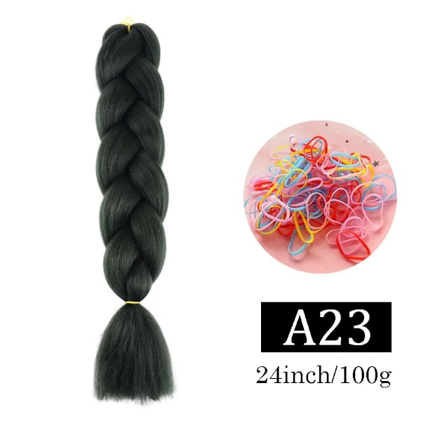 24 Inch Jumbo Flätor Extensions Syntetisk Flätande Hår Afro Ombre Färg Kanekalon Hår För Barn Fläta A23 24inches