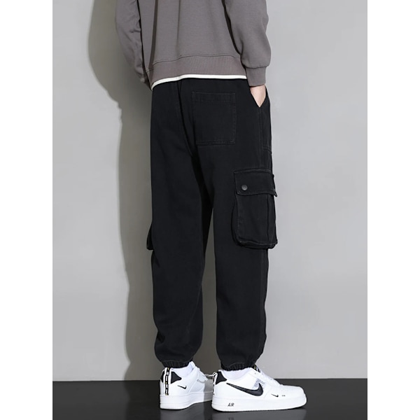 2023 Hösten Nya Mäns Lastbyxor Multi-Pockets Streetwear Baggy Jogger Byxor army green 4XL