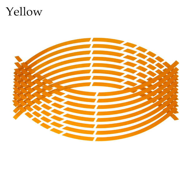 1 Par Grossist 17\"18\"16 Remsor Motorcykel Bil Hjul Däck Dekaler Reflekterande Fälg Tejp Auto Cykel Tillbehör yellow