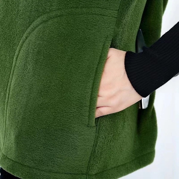 Plus Size Forår Efterår Veste Kvinder Oversize 4XL Polar Fleece Mama Vest Dame Fleece Veste Kvinders Toppe Varmt Veste Green 4XL72kg-80kg