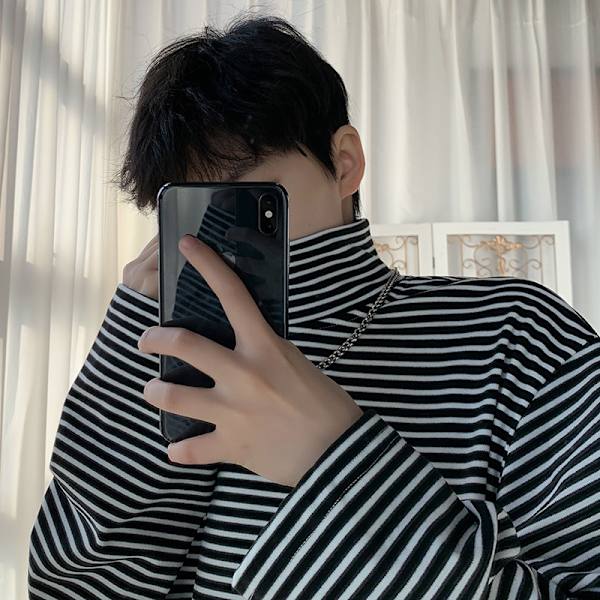 Vår Halv Turtleneck Bottoming Skjorta Mäns Lös Bottomerande Koreansk Varm Hög Halsade Höst Underkläder Mäns Långa- T-Shirt White Turtleneck L