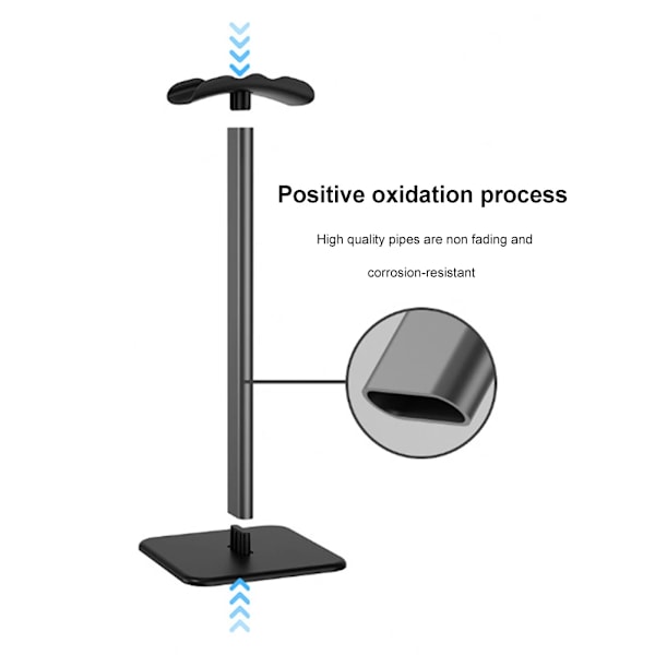 Hörtelefonställning Hanger Icke-Slip Stand Hållare Rack Stöd Aluminium Legering Kurvad Support Pc-Spelare Hörlurar Black