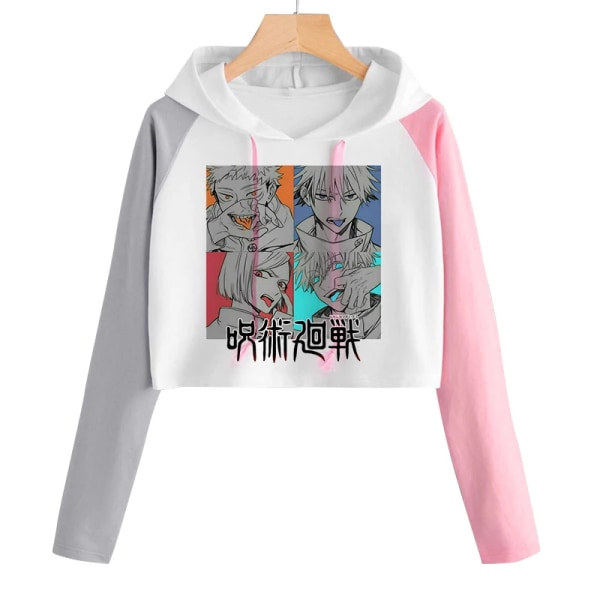 Jujutsu Kaisen Anime Hoodie Dam Harajuku Fashion Streetwear Tröjor Gojo Satoru Kawaii Cartoon Sweatshirts 90-tal Hoody Dame 16115 XL