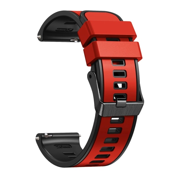 20 mm 22 mm silikonrem för Samsung Galaxy Watch 5 Pro 45 mm/4 40 mm 44 mm/Classic 42 mm 46 mm/Gear S3 Frontier Sport Bands Bälte Red black 20mm Universal