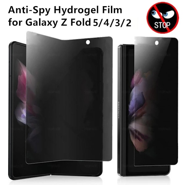 2Pcs För Samsung Galaxy Z Fold 5 3 Anti Peep Spy Hydrogel Film Soft Integritetsskydd Skärmskydd För Skydd Z Vik 2 Z Vik 4. Inside Privacy Film 2Pcs