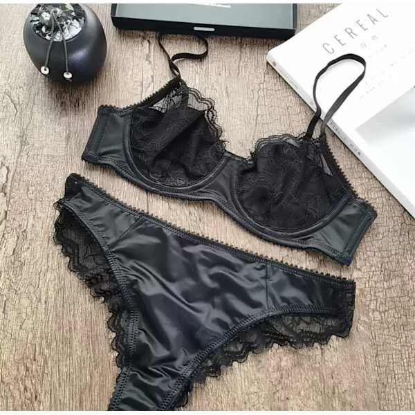 Ellolace Ensemble Lingerie Seksikäs Nainen Push Up Pitsi Seksikäs Asut Katso läpi Romanttinen Uusi Alusvaatteet Eroottinen Bilizna Vain Fanit Black S