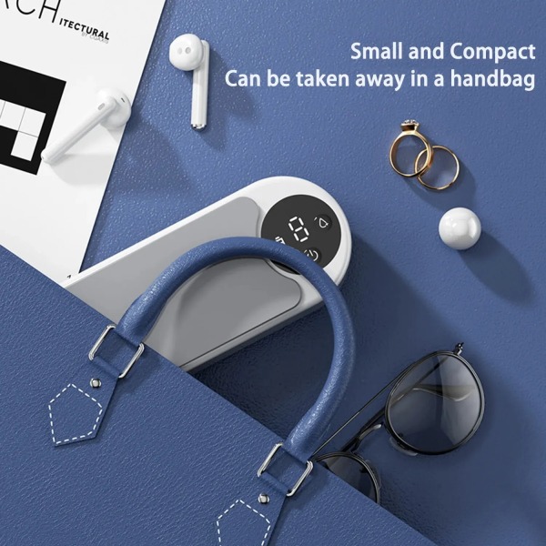 Smyckesrengöringsmaskin med digital skärm 45KHz Wireless Portable Cleaner Professionell rengöringsmedel för glasögon Ringörhänge White