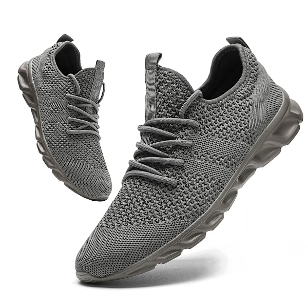 Hot Sale Light Man Rung Sko Komfortabel Åndbar Mænds Sneaker Casual Antiskid Og Slidstærk Jogging Mænd Sport Sneaker Sko Deep Grey 45