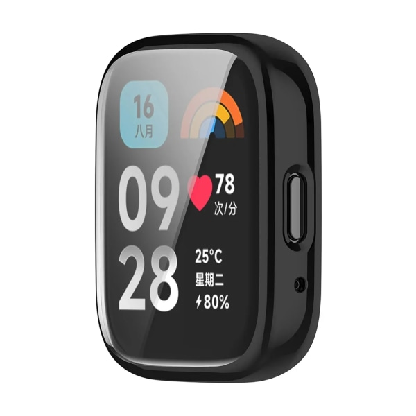 TPU- cover för Xiaomi Redmi Watch 4 Smart Watchband case Skyddsskal för Xiaomi Redmi Watch 3 Active/Lite Black Redmi Watch 3