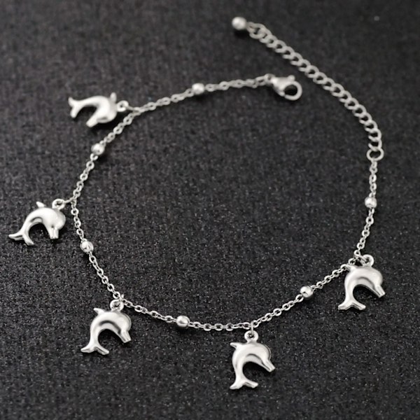 1Pc Rostfritt Stål Shell Star Dolphin Anklet Silver Color Ocean Pendant Kedja Ankrut Damer Summer Beach Barfoot Sandal Je Gods 3