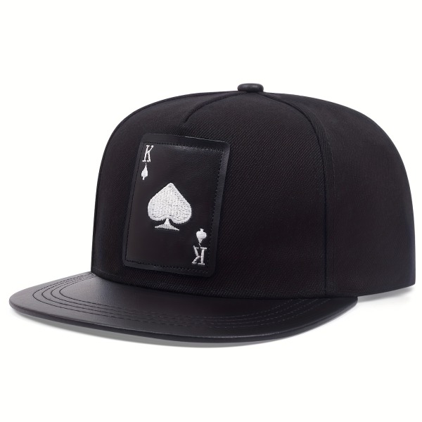 2st Trendiga Poker Snapback-hattar Unisex Hip Hop cap Lättvikts justerbara solhattar för kvinnor och män A Black 1