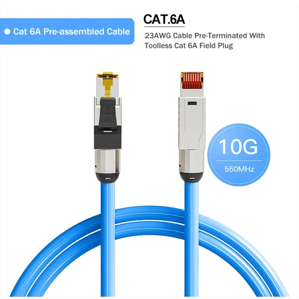 Linkwylan-kabel för anslutning av Ethernet Premium RJ45, patch réseau pre-politique, SFTP Cat8 40GBit Cat7 Cat6a 10G Cat 6A 10Gbps 2m