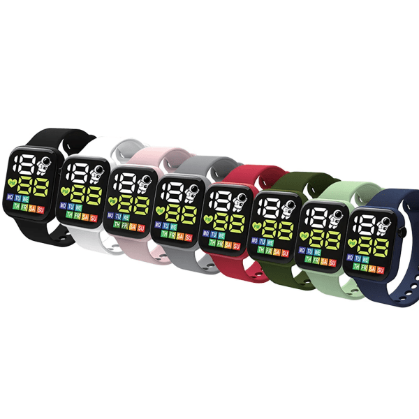 Flerfärgad smart watch för barn pojke flicka mode sportarmband LED digitala armbandsur Smartwatch för barn Vattentät V