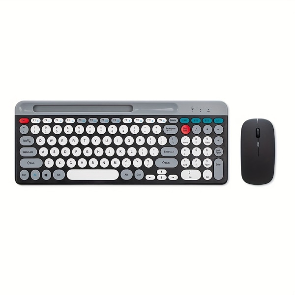 2,4G trådlöst tangentbord och set Blå färgblockerande tänder Dual Mode Laddningstangentbord Muskombination för kontor hemföretag Color Matching