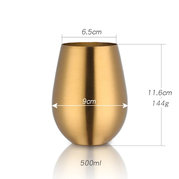 500ml Rustfrit Stål Øl Vin Kop Rosenguld Øl Tumbler Cocktail Juice Mælk Kop Metal Drikkekop til Bar Udendørs Drikkevarer 1gold 401-500ml