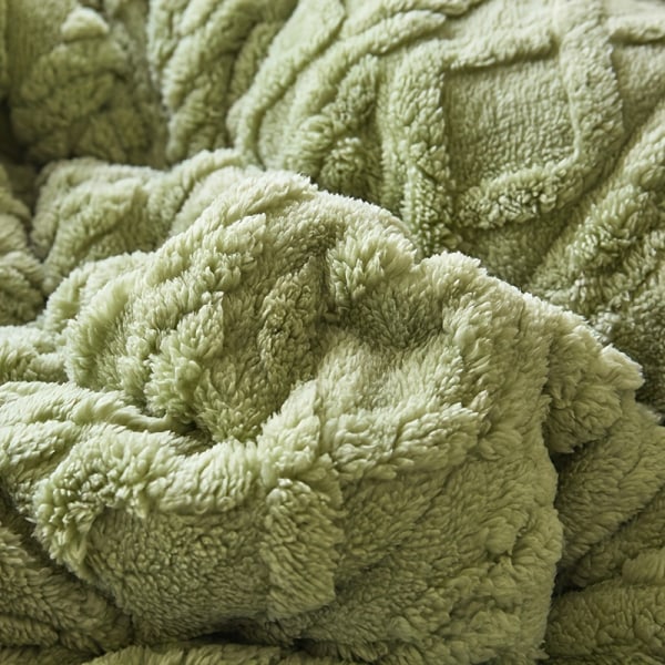 1 st lamm sammets duntäcken - All Season Quilted Ultra Mjuk andas grön Taft Quilt, (Inklusive Örngott) 203cm*229cm