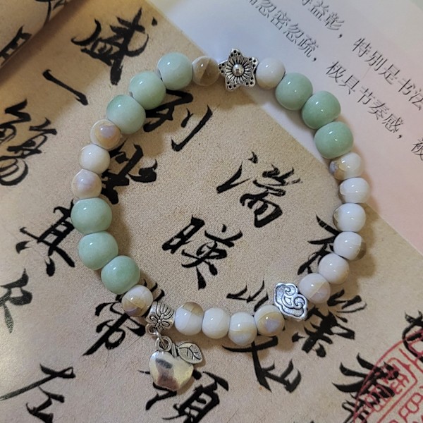 Jingdezhen Ten Yuan 3 Sträng Explosiv Brand Keramiska Armband Porslin Pärlor Armband Handgjorda Keramiska Smycken Nationella Smycken Slätt Azure Blue