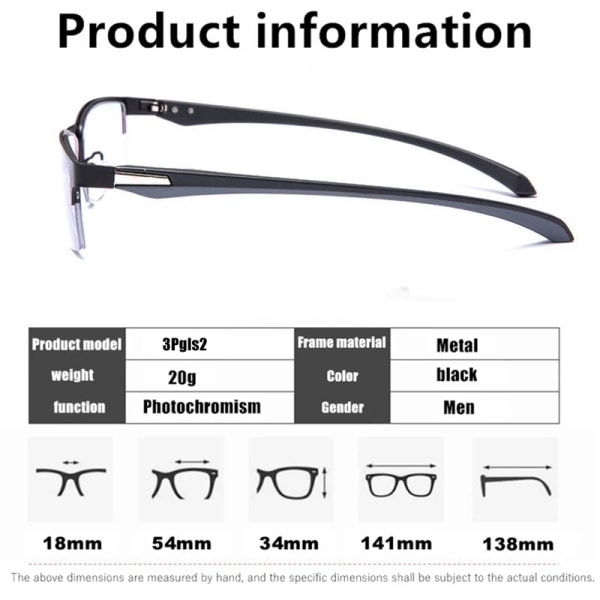 Mode Progressiva multifokala läsglasögon Kvinnor Män Företag Presbyopia Glasögon TR90 Flexibla fotokromatiska glasögon Photochromic