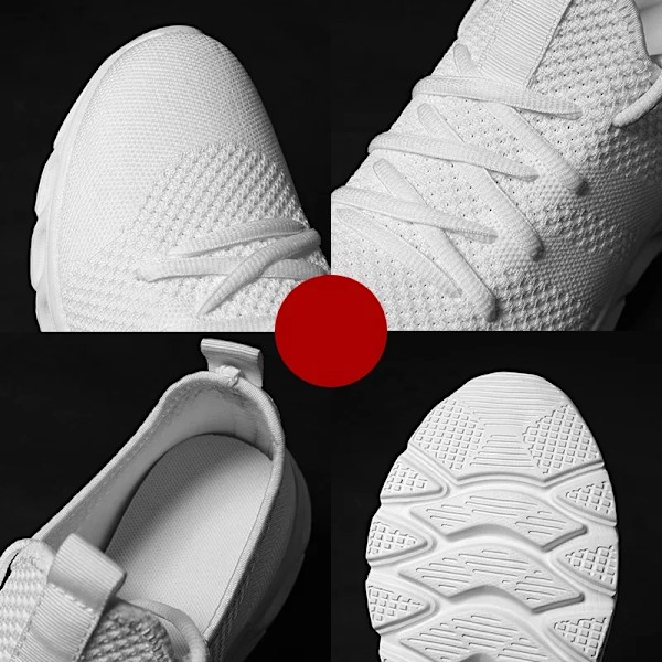 Hot Sale Light Man Rung Skor Bekväm Andningsbart Mäns Sneaker Casual Antiskid Och Slit-Resistent Jogging Män Sport Sneaker Skor WHITE 48