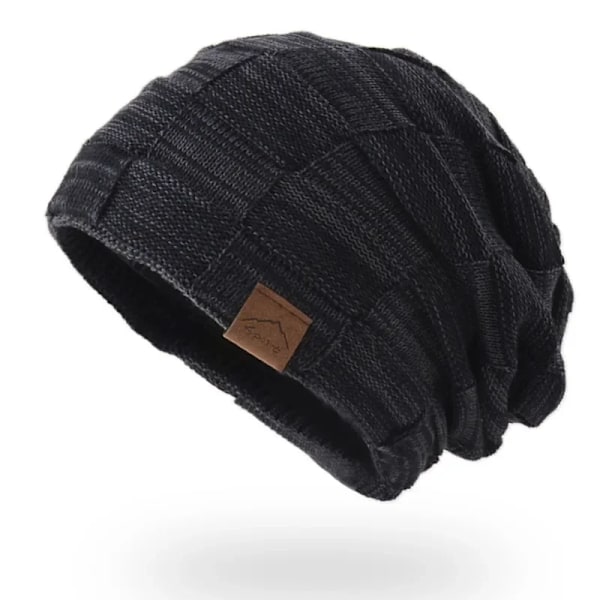 Vinterhue Varmt Plus Størrelse Udendørs Strikket Mand Kvinde Uld Pompom Hue Casual Stræk Hæklet Beanies Hue Kasket Til Kvinder Mænd Style1 lack One Size