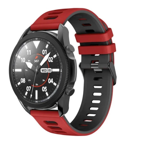 22 mm 20 mm silikonrem för Huawei Watch 4/3/GT3/2 Pro Samsung Watch 6/5/4/3 Gear S3 Armband Armband Amazfit GTR/GTS 4 bälte Wine red black Strap width 22mm