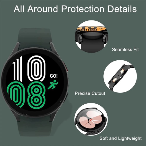 Glas+ Case för Samsung Galaxy Watch 5 pro 45mm tillbehör PC Bumper Cover All-Around Skärmskydd Galaxy Watch 5 40mm 44mm black Galaxy watch 5 40mm
