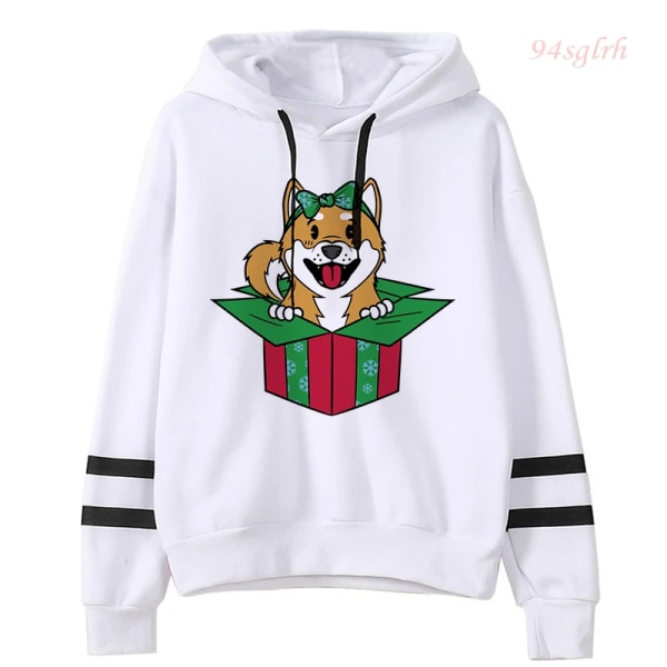 Shiba Inu Hoodie Harajuku Funny Cartoon Pullover Dam Ulzzang Söt koreansk stil Kawaii Sweatshirt Streetwear 90s Hoody Dam 805 Asian 2XL