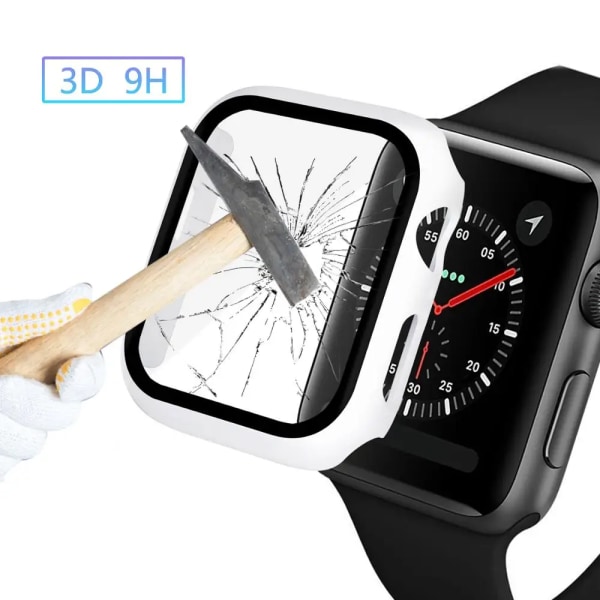 Glas+ cover för Apple Watch Ultra 49mm 8 7 41mm 45mm Tillbehör Skärmskydd Apple iWatch Series 6 5 SE 44MM 40MM 42MM 38MM Full Transparent Series 456 SE 40mm