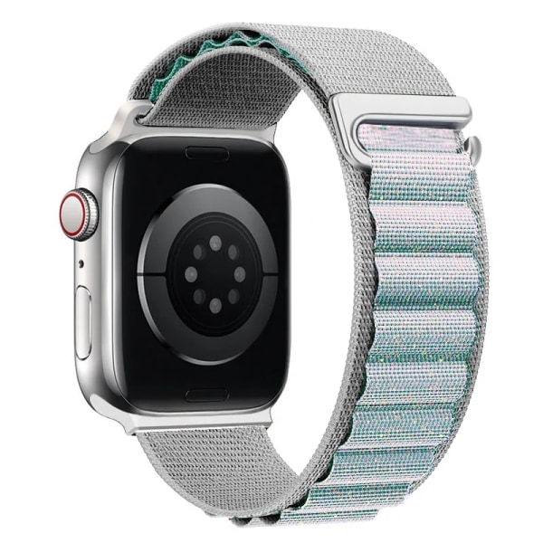 Alpine Strap For Apple Watch Ultra band 49mm 45mm 44mm 42mm 40mm 41mm 44 mm Nylon correa iWatch series 9 8 SE 5 7 6 2 light gray shiny 38mm 40mm 41mm