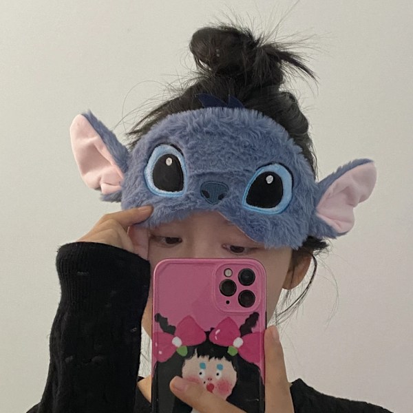 Cartoon Stitch U-muotoinen huppupäällys tyyny tyynyliinat musta tyyny kukko tyyny mukava tyyny hatulla kannettava tyyny Eye Mask For adult