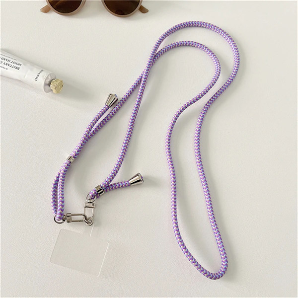 160Cm Färgglada Mobiltelefon Straps Lanyard Cute Sport Justerbara Lanyards Snygga Lång Telefon Rep Hängande För Iph One Nylon Reme purple flower