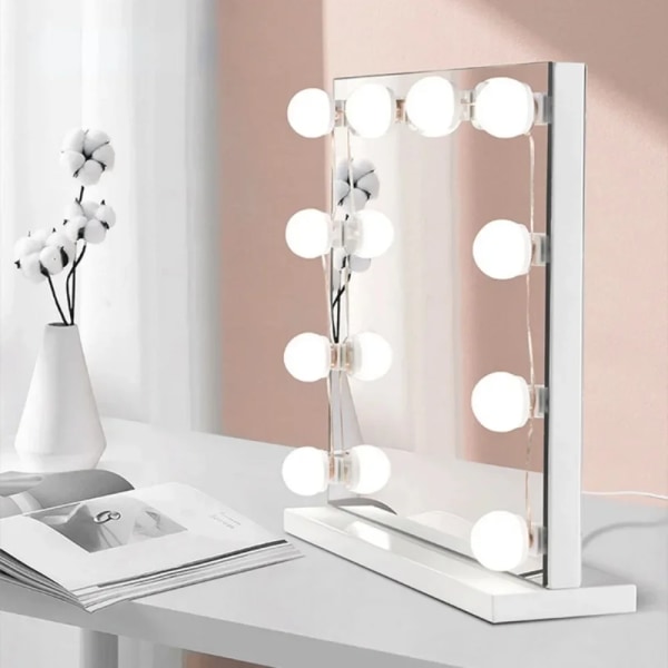 Högkvalitativ Hollywood-spegel med lampor Sminkbord fullt 4/8/14 dimbara glödlampor Led upplyst bord sminkbord 4LED