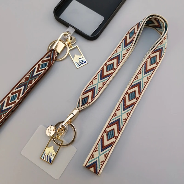 Universal Mobiltelefon Lanyard Aftagelig Antifald Lanyard Hals Rep Vedhæng Telefon Etui Aftagelig Lanyard Patch Charm Rem black