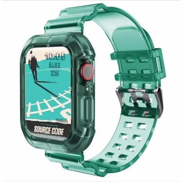 Klart band + case för Apple Watch Series 9 8 7 6 SE 5 49 mm 45 mm 44 mm 42 mm 41 mm Transparent för iwatch 3 38 mm 40 mm plastrem TRGR 38 40 41MM