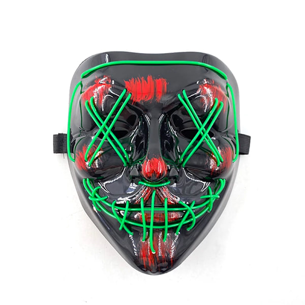 Trådlös Skrämmande Glödande Mask Led Luminous Purge Mask Halloween Skräck Neon Ljus Upp Cosplay Party Mask Fstival Kostyme Tillgångar 09