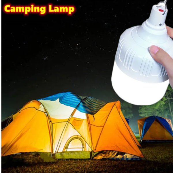 1/2/4/6 st campingljus USB uppladdningsbar LED nödlampa Utomhus bärbara lyktor med krok för BBQ tält batterilampa 200W 1PC