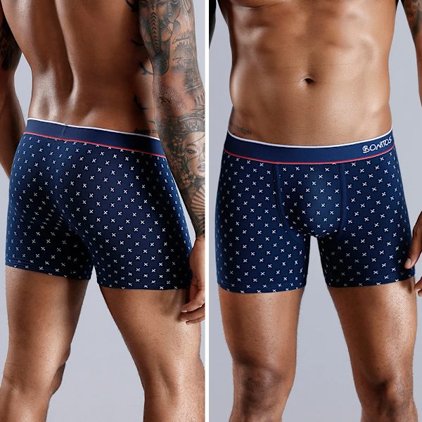 4St Boxare Mäns Trosor Underkläder Man Boxer Underkläder Bomull För Manliga Underkläder Manliga Underkläder Bomull Large Size Lott Mjukt B3 4pcs L
