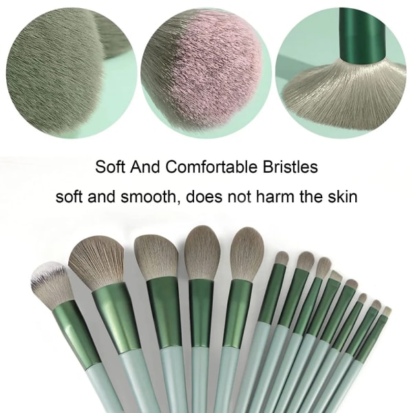 13 st Makeup Brush Set Make Up Concealer Brush Blush Powder Brush Eye Shadow Highlighter Foundation Brush Kosmetiska Skönhetsverktyg Blue-velvet bag