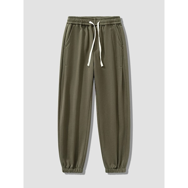 2023 Nye Mænd Jogger Bukser Mode Snørebånd Streetwear Casual Baggy Bukser Herre Bomuld Løs Harem Bukser Plus Størrelse 8Xl army green L