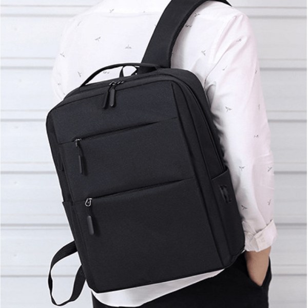Business Casual Commuter Laptop-väska för män, skolväska för gymnasieelever Ryggsäck Black