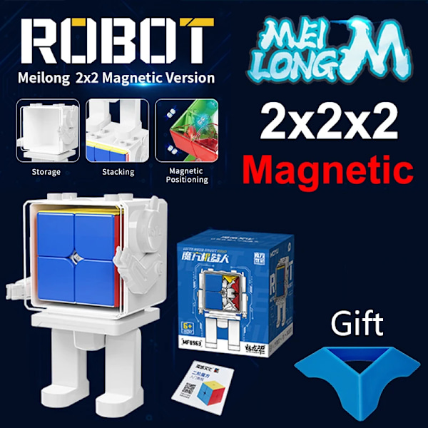 MOYU Meilong M Magnetisk Magisk Terning Robotboks 4X4 3X3 2X2 5X5 Professionel 3x3x3 3×3 Hastighedspuslespil Legetøj Gave Cubo Magico Meilong 2M