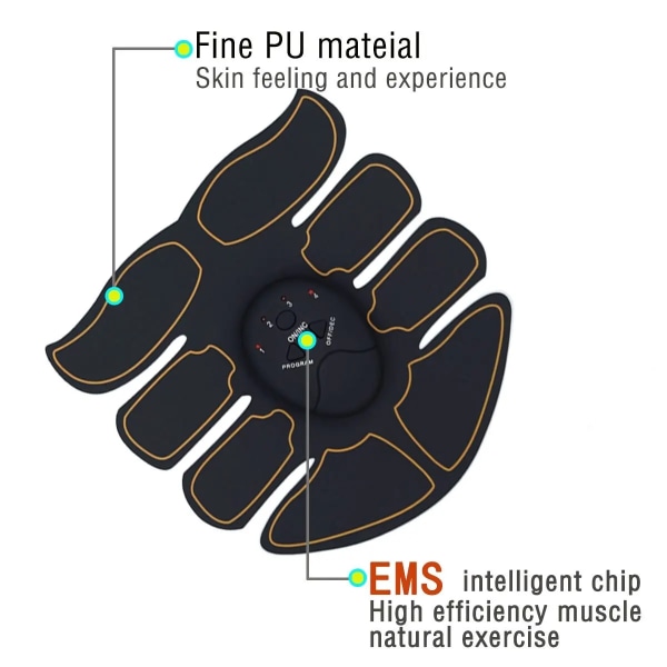 Elektrisk trådlös muskelstimulator EMS 8-pack abdominal ABS-stimulator Fitness Body Slimming Massager 6Pack3IN1hip