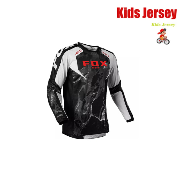 Motocrosströja för barn BAT FOX MTB Downhilltröja Off Road DH Racing T-shirt Snabbtorkad Cykeltröja för barn Barnkläder KA-AL055 XL