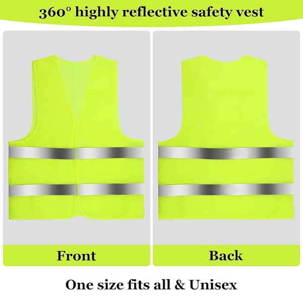 Høj Synlighed Vest 2 Reflekterende Striber Høj Synlighed Jakke Multi-lomme Reflekterende Vest til Udendørs Trafiksikkerhed Cykling B 5PCS