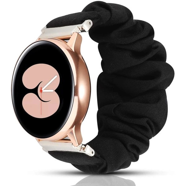 Elastisk nylon för Samsung Galaxy Watch 4 40mm 44mm band Scrunchies armband för Samsung Galaxy Watch4 Classic 42/46mm Pink flower galaxy watch4